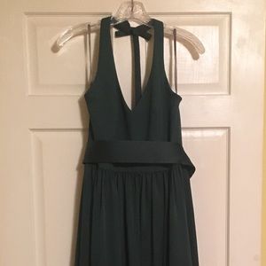 Vera Wang V-Neck Halter Bridesmaid Dress